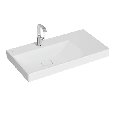 Vitra Metropole Lavabo 90x47 cm Tek Armatür Delikli, Su Taşma Deliksiz, Mat Beyaz - 1