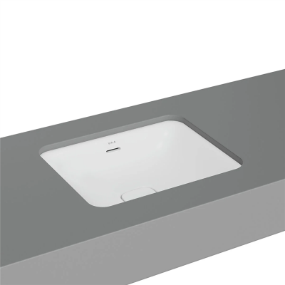 Vitra Metropole Tezgahaltı Lavabo Dikdörtgen, 50x40 cm Armatür Deliksiz, Su Taşma Delikli, Mat Beyaz - 1
