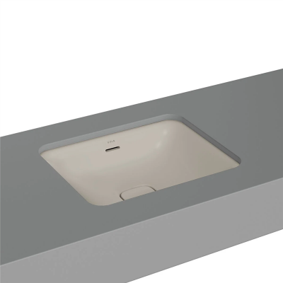 Vitra Metropole Tezgahaltı Lavabo Dikdörtgen, 50x40 cm Armatür Deliksiz, Su Taşma Delikli, Taupe - 1