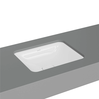 Vitra Metropole Tezgahaltı Lavabo Dikdörtgen, 50x40 cm Armatür Deliksiz, Su Taşma Deliksiz, Beyaz - 1