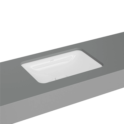 Vitra Metropole Tezgahaltı Lavabo Dikdörtgen, 60x40 cm Armatür Deliksiz, Su Taşma Deliksiz, Beyaz - 1