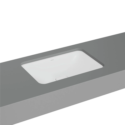 Vitra Metropole Tezgahaltı Lavabo Dikdörtgen, 60x40 cm Armatür Deliksiz, Su Taşma Deliksiz, Mat Beyaz - 1