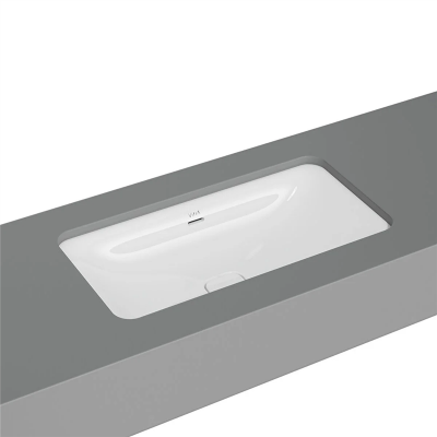 Vitra Metropole Tezgahaltı Lavabo Dikdörtgen, 80x40 cm Armatür Deliksiz, Su Taşma Delikli, Beyaz - 1