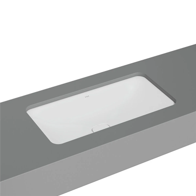 Vitra Metropole Tezgahaltı Lavabo Dikdörtgen, 80x40 cm Armatür Deliksiz, Su Taşma Deliksiz, Mat Beyaz - 1