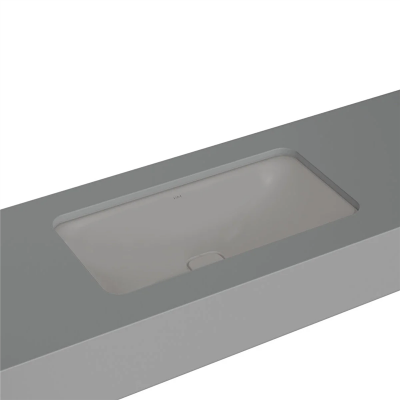 Vitra Metropole Tezgahaltı Lavabo Dikdörtgen, 80x40 cm Armatür Deliksiz, Su Taşma Deliksiz, Mat Taş Gri - 1