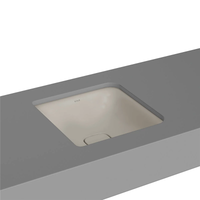 Vitra Metropole Tezgahaltı Lavabo Kare, 40x40 cm Armatür Deliksiz, Su Taşma Deliksiz, Taupe - 1