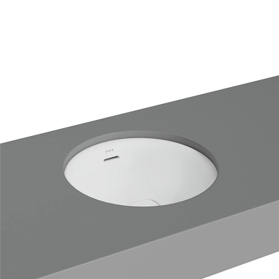 Vitra Metropole Tezgahaltı Lavabo Yuvarlak, 40x40 cm Armatür Deliksiz, Su Taşma Delikli, Mat Beyaz - 1
