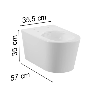 Vitra Nest Trendy Asma Klozet Rim-ex, Gizli Montajlı, 57 cm Beyaz - 7