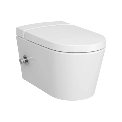Vitra Nest Trendy Asma Klozet Rim-ex, Gizli Montajlı, 57 cm Taharet Borulu, Entegre Musluklu, Fresh, Beyaz - 1