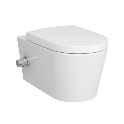 Vitra Nest Trendy Asma Klozet Rim-ex, Gizli Montajlı, 57 cm Taharet Borulu, Termostatik Entegre Musluklu, Beyaz - 1