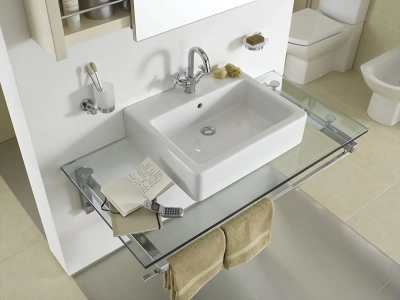 Vitra Nuo Çanak Lavabo Dikdörtgen, Kompakt, 50x44 cm Tek Armatür Delikli, Su Taşma Delikli, Beyaz - 3