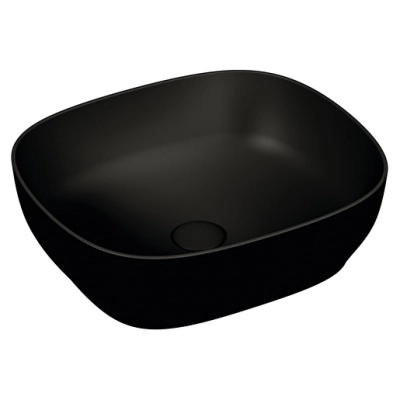 Vitra Outline Çanak Lavabo Dikdörtgen, 45x41 cm Armatür Deliksiz, Su Taşma Deliksiz, Clean, Mat Siyah - 2