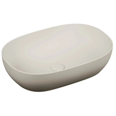 Vitra Outline Çanak Lavabo Oval, 60x40 cm Armatür Deliksiz, Su Taşma Deliksiz, Clean, Mat Bej - 2