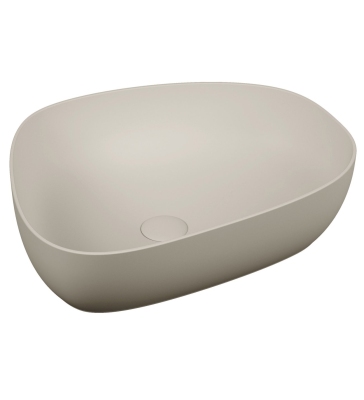 Vitra Outline Çanak Lavabo Tv Şekilli, 55x43 cm Armatür Deliksiz, Su Taşma Deliksiz, Clean, Mat Bej - 1