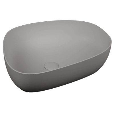 Vitra Outline Çanak Lavabo Tv Şekilli, 55x43 cm Armatür Deliksiz, Su Taşma Deliksiz, Clean, Mat Taş Gri - 2