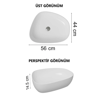 Vitra Outline Çanak Lavabo Tv Şekilli, 55x43 cm Armatür Deliksiz, Su Taşma Deliksiz, Clean, Mat Taş Gri - 6