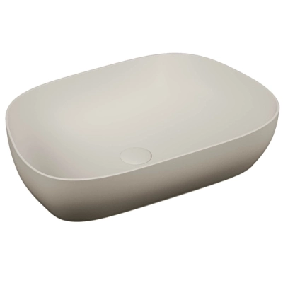 Vitra Outline Çanak Lavabo Tv Şekilli, 60x41 cm Armatür Deliksiz, Su Taşma Deliksiz, Clean, Mat Bej - 1