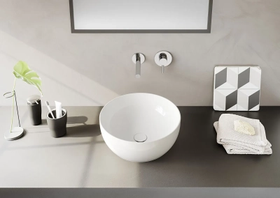 Vitra Outline Çanak Lavabo Yuvarlak, 40x40 cm Armatür Deliksiz, Su Taşma Deliksiz, Clean, Beyaz - 5