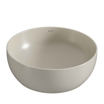 Vitra Outline Recycled Çanak Lavabo Yuvarlak, 41x41 cm Armatür Deliksiz, Su Taşma Deliksiz, Mat Bej - 1