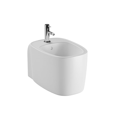 Vitra Plural Asma Bide Gizli Montajlı, 55 cm Tek Armatür Delikli, Su Taşma Delikli, Yanlardan Deliksiz, Clean, Mat Beyaz - 1