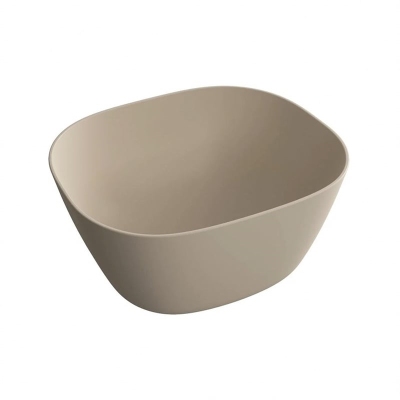 Vitra Plural Çanak Lavabo Oval, Kompakt, 45x38 cm Armatür Deliksiz, Su Taşma Deliksiz, Clean, Mat Kil Beji - 1