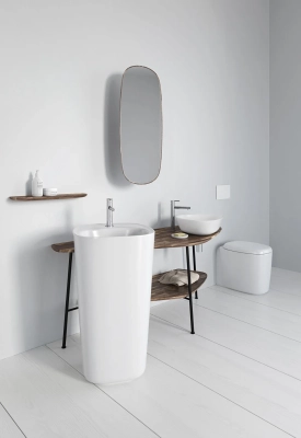 Vitra Plural Çanak Lavabo Üçgen, Kompakt, 45x40 cm Armatür Deliksiz, Su Taşma Deliksiz, Clean, Beyaz - 2