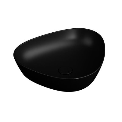 Vitra Plural Çanak Lavabo Üçgen, Kompakt, 45x40 cm Armatür Deliksiz, Su Taşma Deliksiz, Clean, Mat Siyah - 1