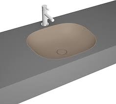 Vitra Plural Tezgahaltı Lavabo Oval, Kompakt, 45x38 cm Armatür Deliksiz, Su Taşma Deliksiz, Clean, Mat Kil Beji - 1