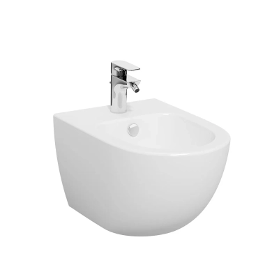 Vitra Sento Asma Bide Gizli Montajlı, 54 cm Tek Armatür Delikli, Su Taşma Delikli, Yanlardan Deliksiz, Beyaz - 1