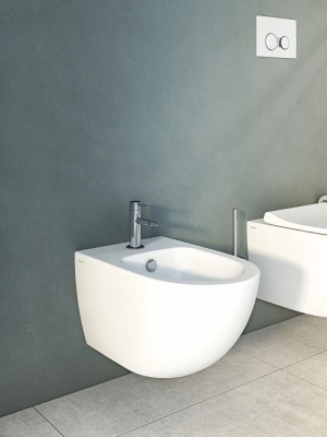 Vitra Sento Asma Bide Gizli Montajlı, 54 cm Tek Armatür Delikli, Su Taşma Delikli, Yanlardan Deliksiz, Beyaz - 4