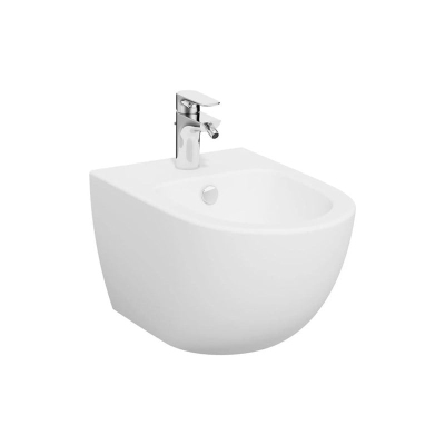 Vitra Sento Asma Bide Gizli Montajlı, 54 cm Tek Armatür Delikli, Su Taşma Delikli, Yanlardan Deliksiz, Mat Beyaz - 1