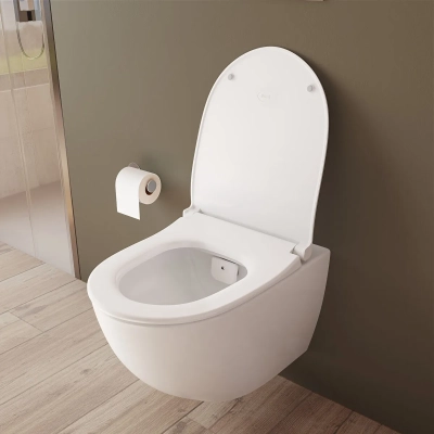 Vitra Sento Asma Klozet Rim-ex, Gizli Montajlı, 54 cm Taharet Borulu, Termostatik Entegre Musluklu, Beyaz - 4