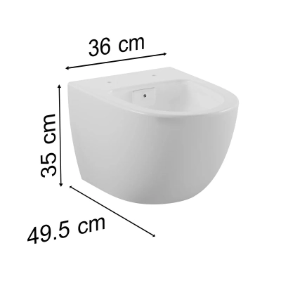 Vitra Sento Asma Klozet Rim-ex, Gizli Montajlı, Kompakt, 50 cm Beyaz - 3