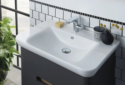 Vitra Sento Etajerli Lavabo 100x49 cm Tek Armatür Delikli, Su Taşma Delikli, Beyaz - 2