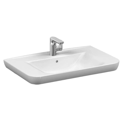 Vitra Sento Etajerli Lavabo 80x49 cm Tek Armatür Delikli, Su Taşma Delikli, Beyaz - 1