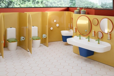 Vitra Sento Kids Lavabo 125x40 cm Üç Armatür Delikli, Su Taşma Delikli, Beyaz - 3