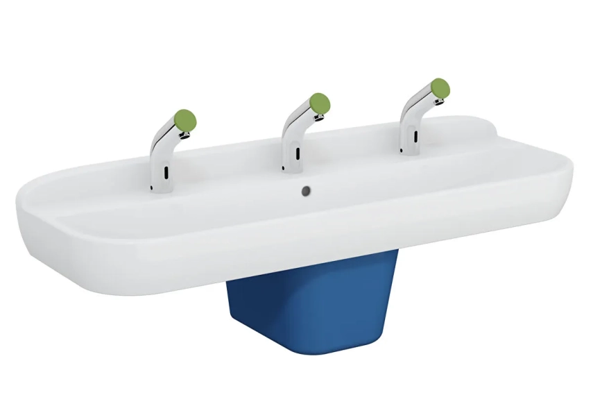 Vitra Sento Kids Lavabo 125x40 cm Üç Armatür Delikli, Su Taşma Delikli, Beyaz - Vitra (1)