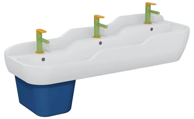 Vitra Sento Kids Lavabo 125x40 cm Üç Armatür Delikli, Su Taşma Delikli, Beyaz - 3