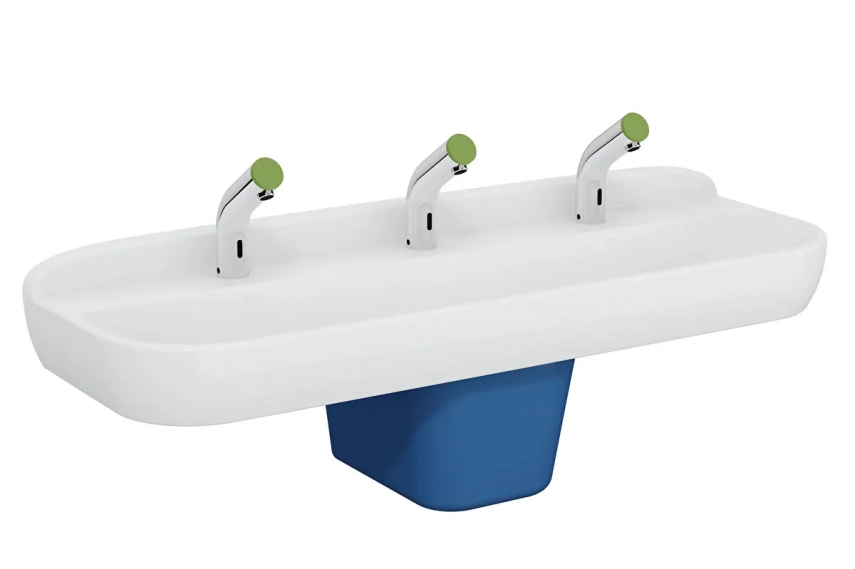 Vitra Sento Kids Lavabo 125x40 cm Üç Armatür Delikli, Su Taşma Deliksiz, Beyaz - Vitra (1)