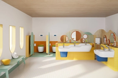 Vitra Sento Kids Lavabo 125x40 cm Üç Armatür Delikli, Su Taşma Deliksiz, Beyaz - 4