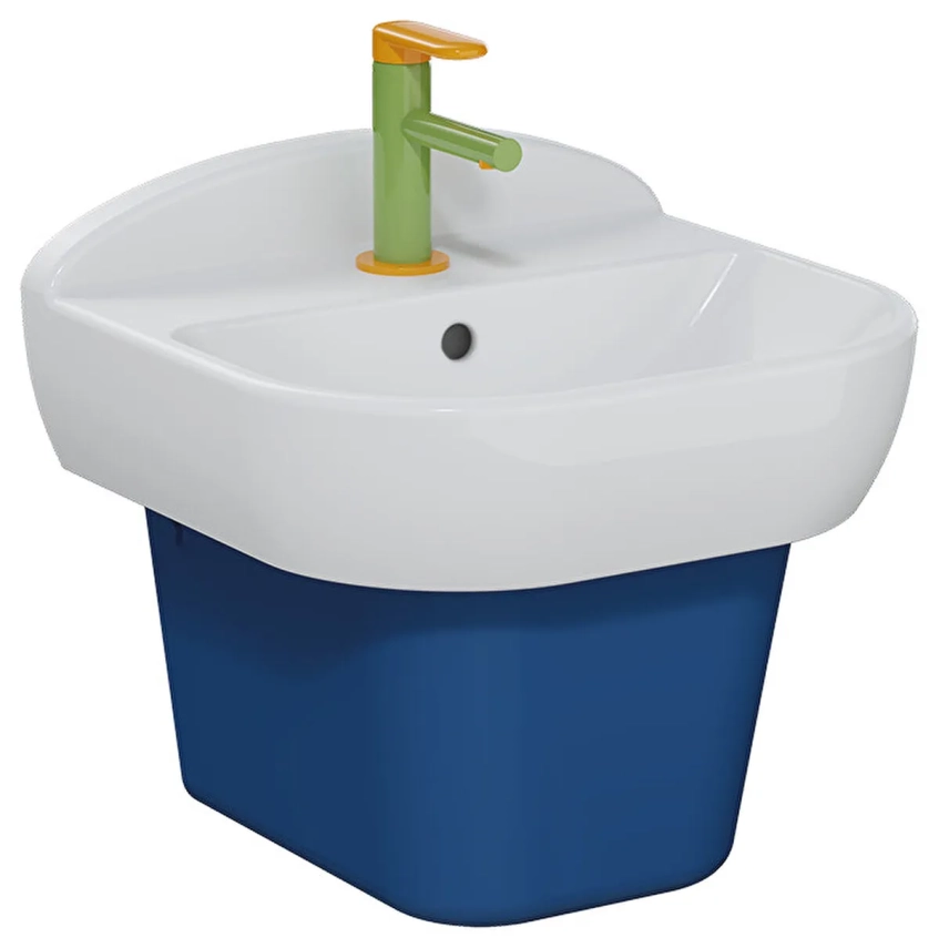 Vitra Sento Kids Lavabo Kompakt, 45x40 cm Tek Armatür Delikli, Su Taşma Delikli, Beyaz - Vitra (1)