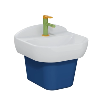 Vitra Sento Kids Lavabo Kompakt, 45x40 cm Tek Armatür Delikli, Su Taşma Deliksiz, Beyaz - 1
