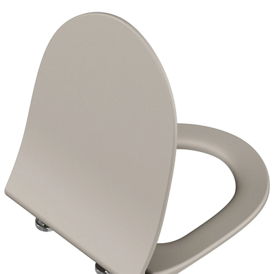 Vitra Sento Klozet Kapağı Slim, Duroplast, Üstten Sıkmalı Yavaş Kapanır, Kolay Sök-Tak, Metal Menteşeli, Mat Bej - 1