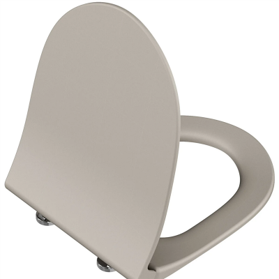 Vitra Sento Klozet Kapağı Slim, Duroplast, Üstten Sıkmalı Yavaş Kapanır, Metal Menteşeli, Mat Bej - 1