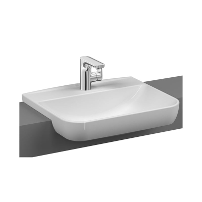 Vitra Sento Yarım Tezgah Lavabo 55x46 cm Tek Armatür Delikli, Su Taşma Delikli, Beyaz - 1