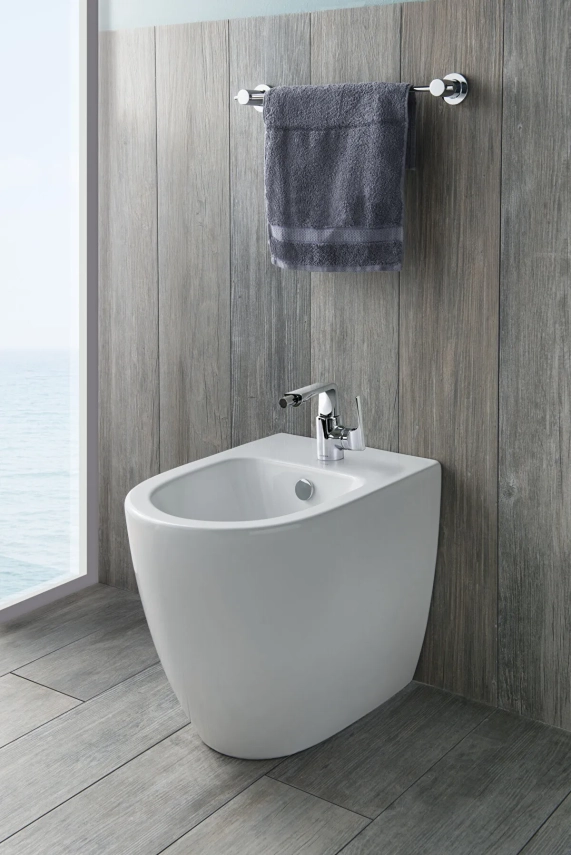 Vitra Sento Yerden Bide Duvara Tam Dayalı, 54 cm Tek Armatür Delikli, Su Taşma Delikli, Yanlardan Deliksiz, Beyaz - Vitra (1)