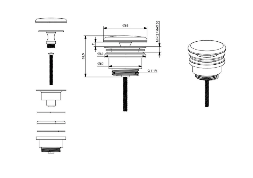 Vitra Sifon Tapası Mat Siyah - Vitra (1)
