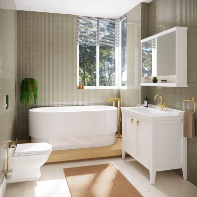 Vitra Valarte Etajerli Lavabo 100x53 cm Tek Armatür Delikli, Su Taşma Delikli, Beyaz - 2