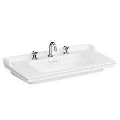 Vitra Valarte Etajerli Lavabo 100x53 cm Üç Armatür Delikli, Su Taşma Delikli, Beyaz - 1