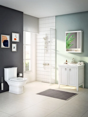 Vitra Valarte Takım Klozet Arkası Açık, 70 cm Taharet Borulu, Beyaz - 2